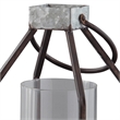 Geometric Lantern with Glass Hurricane- Set of 2- Black and Gray