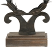 26 Inch Artisanal Table Lamp- Laurel Wreath Iron Frame- Off White- Black