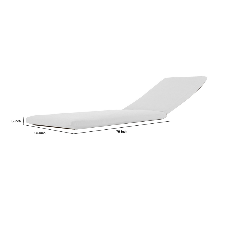 Edie 76 Inch Outdoor Lounger Cushion- White