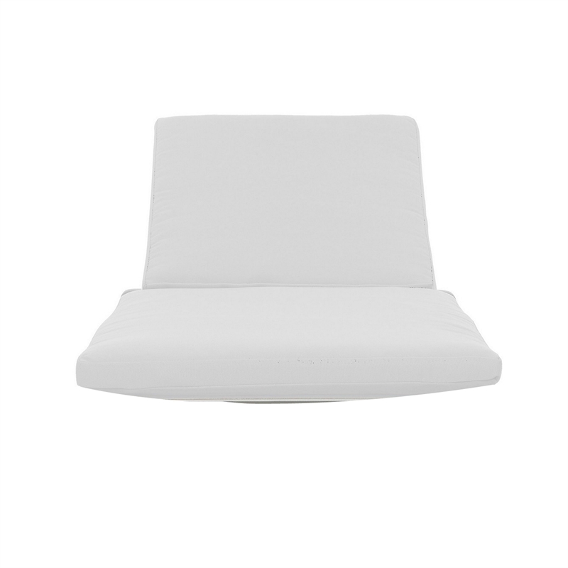 Edie 76 Inch Outdoor Lounger Cushion- White