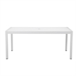 Fifi 71 Inch Outdoor Dining Table- Polyresin Top- White Aluminum Frame