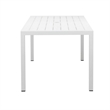 Fifi 71 Inch Outdoor Dining Table- Polyresin Top- White Aluminum Frame