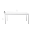 Fifi 71 Inch Outdoor Dining Table- Polyresin Top- White Aluminum Frame