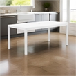 Fifi 71 Inch Outdoor Dining Table- Polyresin Top- White Aluminum Frame