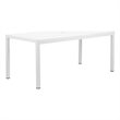 Fifi 71 Inch Outdoor Dining Table- Polyresin Top- White Aluminum Frame