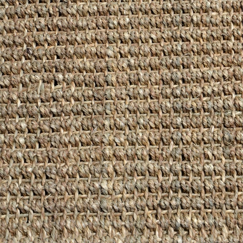 Quell 8 x 10 Handwoven Area Rug- Natural Brown Seagrass- Braided Design