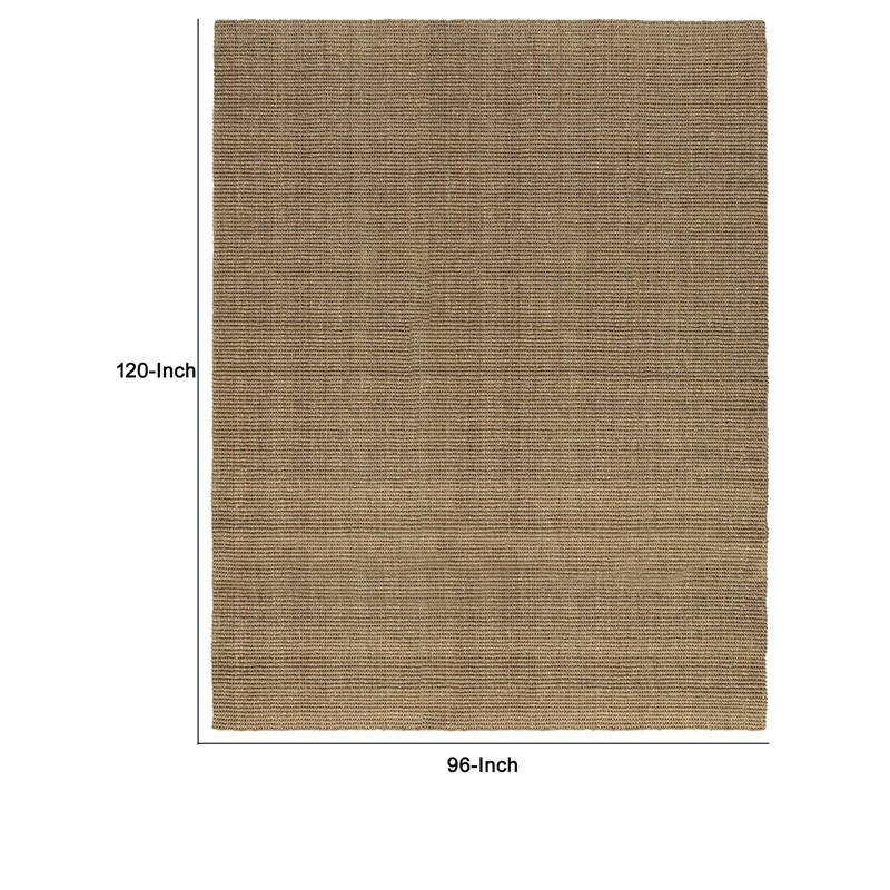 Quell 8 x 10 Handwoven Area Rug- Natural Brown Seagrass- Braided Design