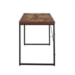 Rectangular Wooden Desk With Metal Base- Weathered Oak Brown And Black