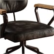 Metal & Leather Executive Office Chair- Black