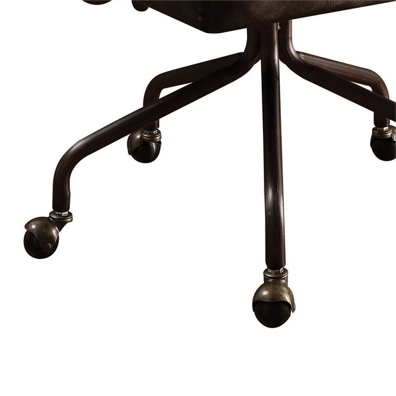 Metal & Leather Executive Office Chair- Black