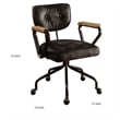 Metal & Leather Executive Office Chair- Black