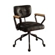 Metal & Leather Executive Office Chair- Black