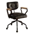 Metal & Leather Executive Office Chair- Black