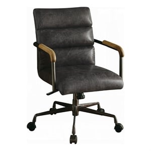 Metal & Leather Executive Office Chair- Antique Brown