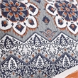 Thelon Standard Size Fabric Sham with Floral and Chevron Prints- Gray and Blue