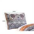 Thelon Standard Size Fabric Sham with Floral and Chevron Prints- Gray and Blue