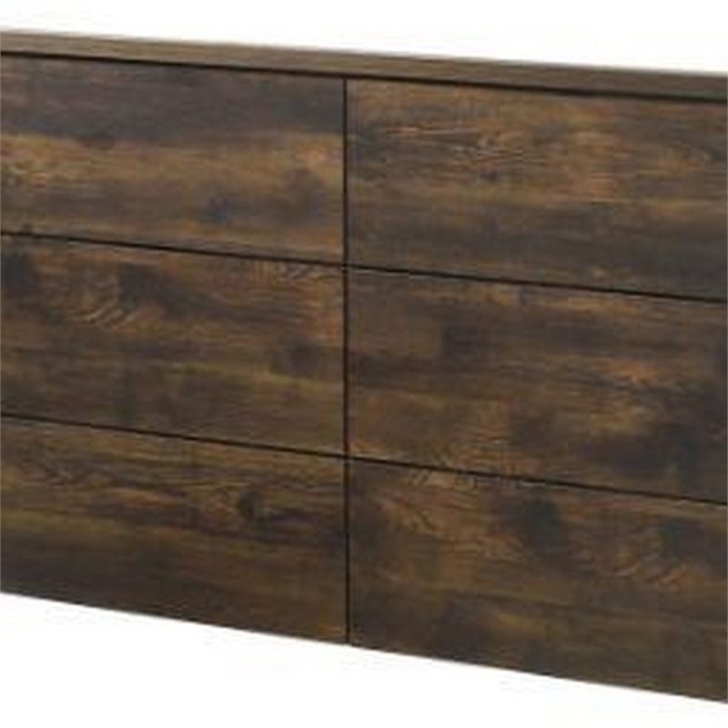 Queen Wooden Bed with Drawer Storage- Rustic Walnut
