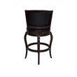 29 Inch 360-Degree Swivel Barstool- Wood- Open Rolled Arms- Black
