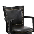 29 Inch 360-Degree Swivel Barstool- Wood- Open Rolled Arms- Black