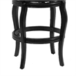 29 Inch 360-Degree Swivel Barstool- Wood- Open Rolled Arms- Black
