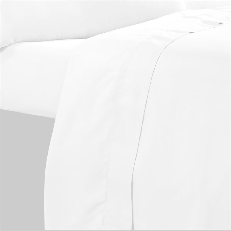 Minka 4 Piece Twin Bed Sheet Set- Soft Microfiber- White