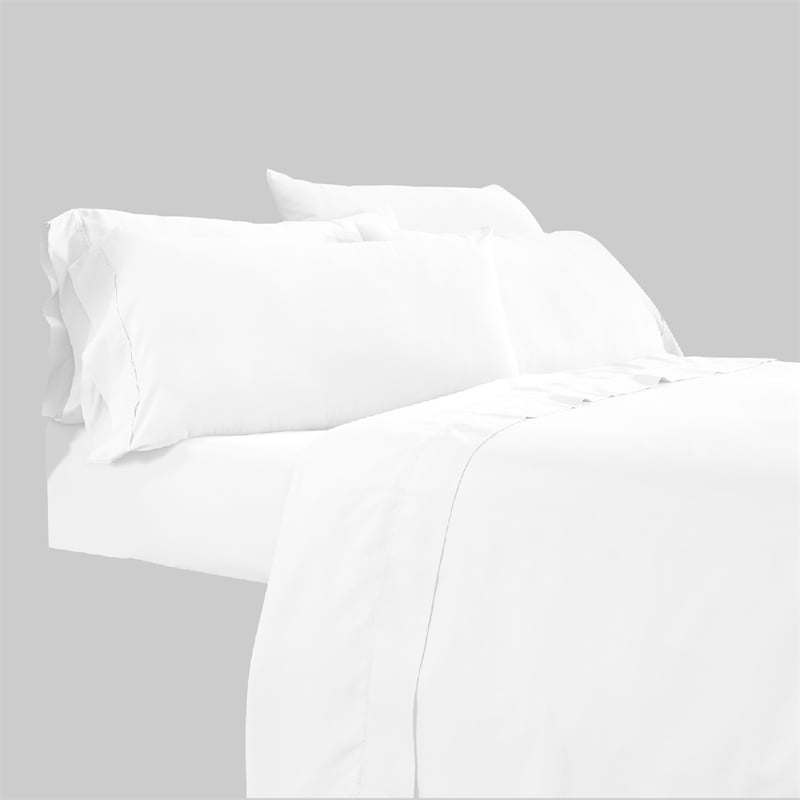 Minka 4 Piece Twin Bed Sheet Set- Soft Microfiber- White