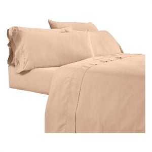 Minka 6 Piece California King Bed Sheet Set- Soft Microfiber- Sand Pink