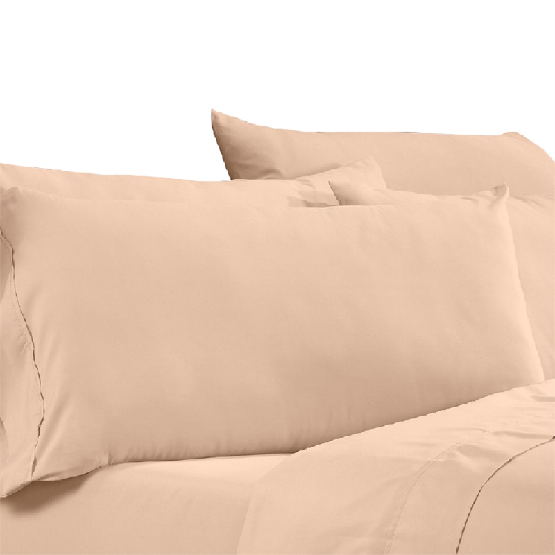 Minka 6 Piece California King Bed Sheet Set- Soft Microfiber- Sand Pink