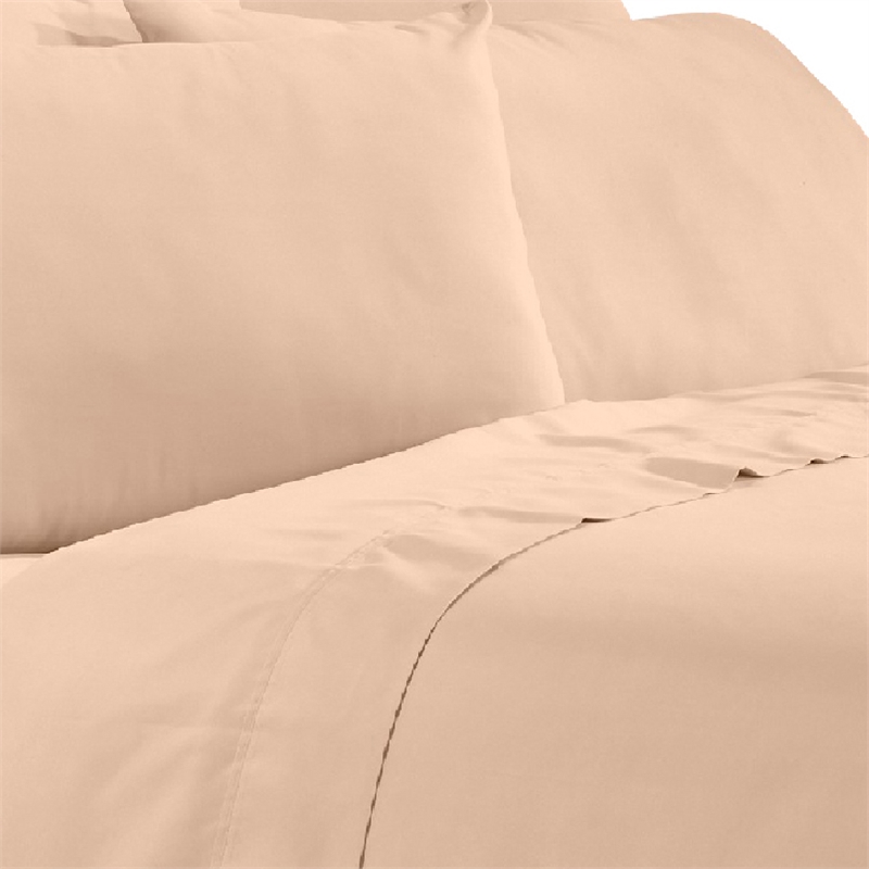 Minka 6 Piece California King Bed Sheet Set- Soft Microfiber- Sand Pink