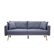 Mico 75 Inch 2 Piece Sofa and Loveseat Set- USB Ports- Dark Gray Fabric
