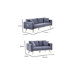 Mico 75 Inch 2 Piece Sofa and Loveseat Set- USB Ports- Dark Gray Fabric
