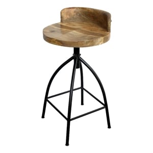 Pia 25-31&quot Set of 2 Industrial Style Counter Height Stool-Adjustable Swivel Seat