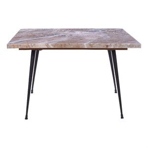 Taro Cocktail Table-24&quot Square Brown Marble Top-Indoor & Outdoor Patio Table