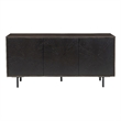64 Inch Cosmo TV Stand Console- 3-Door Cabinet- Brown & Black Mango Wood