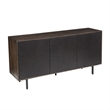 64 Inch Cosmo TV Stand Console- 3-Door Cabinet- Brown & Black Mango Wood