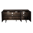 64 Inch Cosmo TV Stand Console- 3-Door Cabinet- Brown & Black Mango Wood