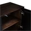 64 Inch Cosmo TV Stand Console- 3-Door Cabinet- Brown & Black Mango Wood