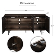 64 Inch Cosmo TV Stand Console- 3-Door Cabinet- Brown & Black Mango Wood