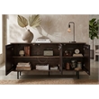 64 Inch Cosmo TV Stand Console- 3-Door Cabinet- Brown & Black Mango Wood