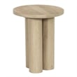 Hazel 17.7 Inch Round Side Table with 3 Pillar Legs-Handcrafted Brown Mango Wood