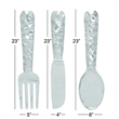 Artistic Cutlery Wall Decor In Aluminum- Set of Three- Silver