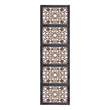 Rectangular Wall Panel with Intricate Floral Carvings- Burnt Black