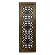 Benzara Floral Hand Carved Wooden Wall Panels- Assortment of Two- Brown