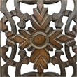 Benzara Floral Hand Carved Wooden Wall Panels- Assortment of Two- Brown