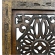 Benzara Floral Hand Carved Wooden Wall Panels- Assortment of Two- Brown