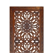 Set of 2 Hand Carved Mango Wood Wall Panels-Burnt Brown Medallion Design