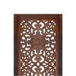 Set of 2 Hand Carved Mango Wood Wall Panels-Burnt Brown Medallion Design