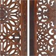 Set of 2 Hand Carved Mango Wood Wall Panels-Burnt Brown Medallion Design