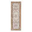 Rectangular Mango Wood Wall Panel Hand Crafted With Intricate Carving- Brown