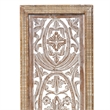 Rectangular Mango Wood Wall Panel Hand Crafted With Intricate Carving- Brown